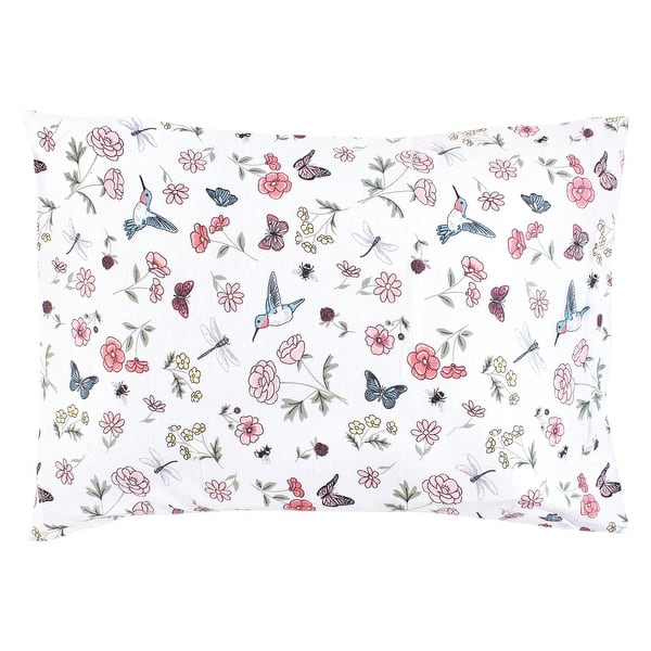 slide 1 of 1, Hudson Baby Girls Cotton Toddler Pillow Case, Hummingbird Garden, One Size - Hummingbird Garden Hummingbird Garden - One Size