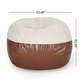 preview thumbnail 2 of 3, Maxi 5 Foot Two color Fabric and Faux Leather Rounded Bean Bag