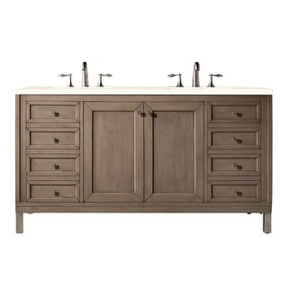 James Martin Vanities Chicago 60" Double Vanity, Whitewashed Walnut