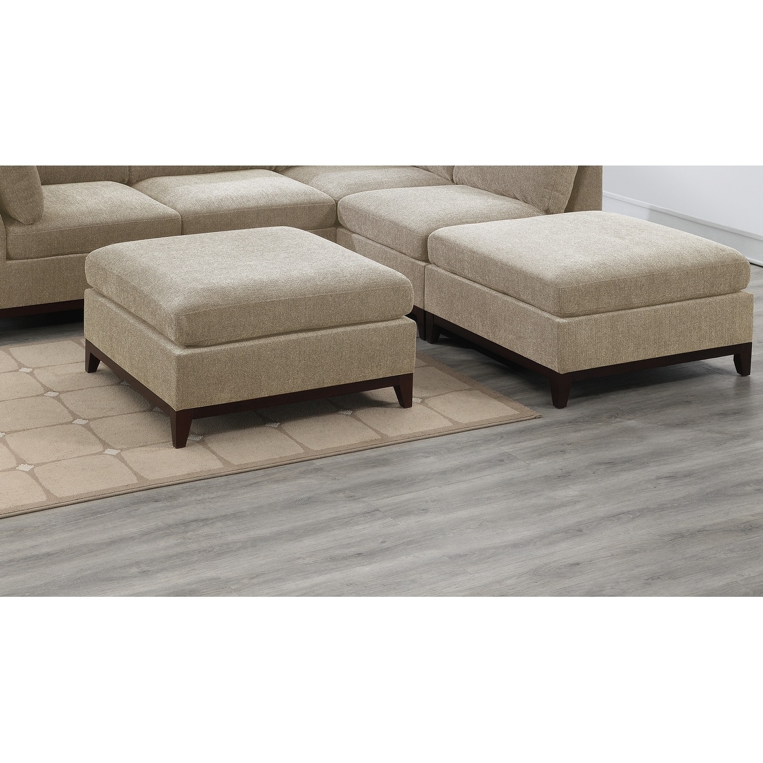 Multipurpose Foot Rest Sofa Stool with Wood Legs Bed Bath