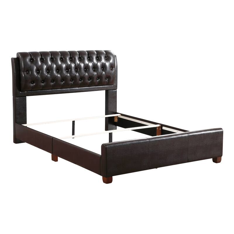 Dark Brown Full Bed Frame with Contemporary Design