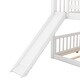 preview thumbnail 9 of 10, Full over Full Low Bunk Bed with Convertible Slide and Reversible Ladder, White - Space-Saving and Sturdy Wood Frame