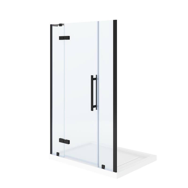 OVE Tampa Alcove Frameless Pivot Hinge Shower Door Kit with Base Pan, 2025