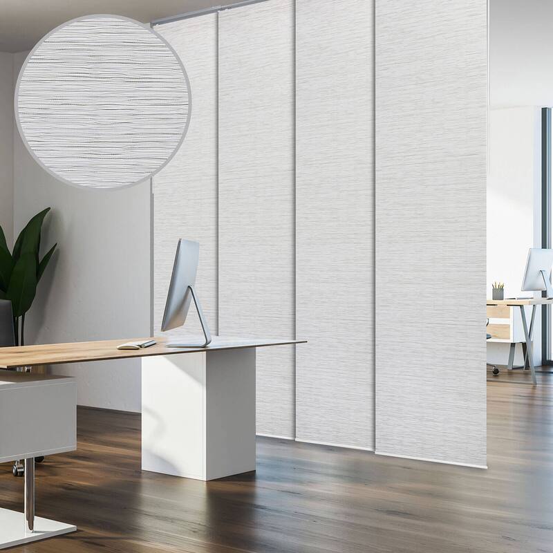 GoDear Design Adjustable Sliding Panel Track Blinds, Vertical Blinds, Classic, 45.8"- 86" W x 96" L - Mica