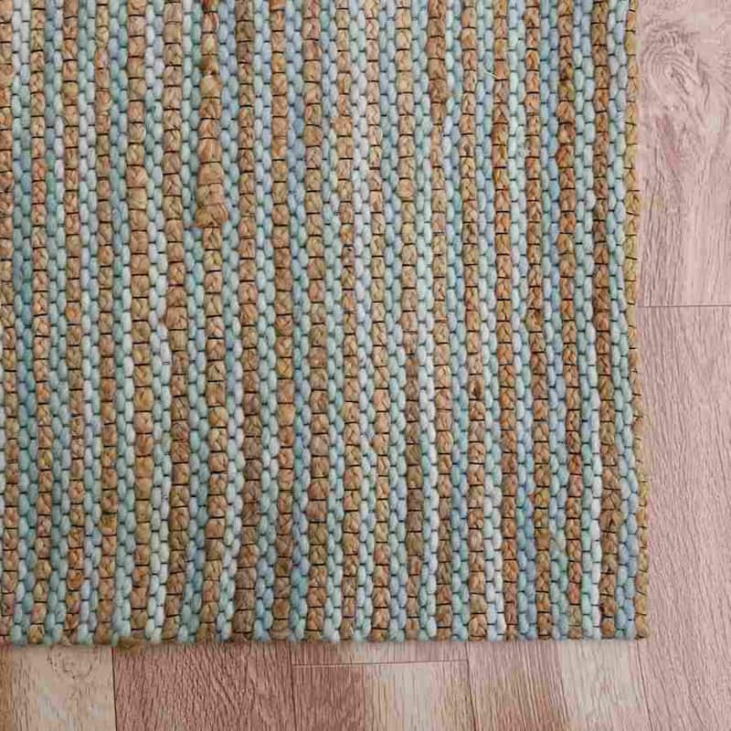 Sevita Stripe Natural Jute and Wool Blend Indoor Area Rug