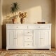 preview thumbnail 2 of 33, 59.1''Sideboard Buffet White Mid-Century Modern Contemporary Lacquered Credenza with Drawers and Doors