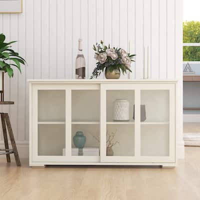 Kitchen Storage Stand Cupboard With Glass Door