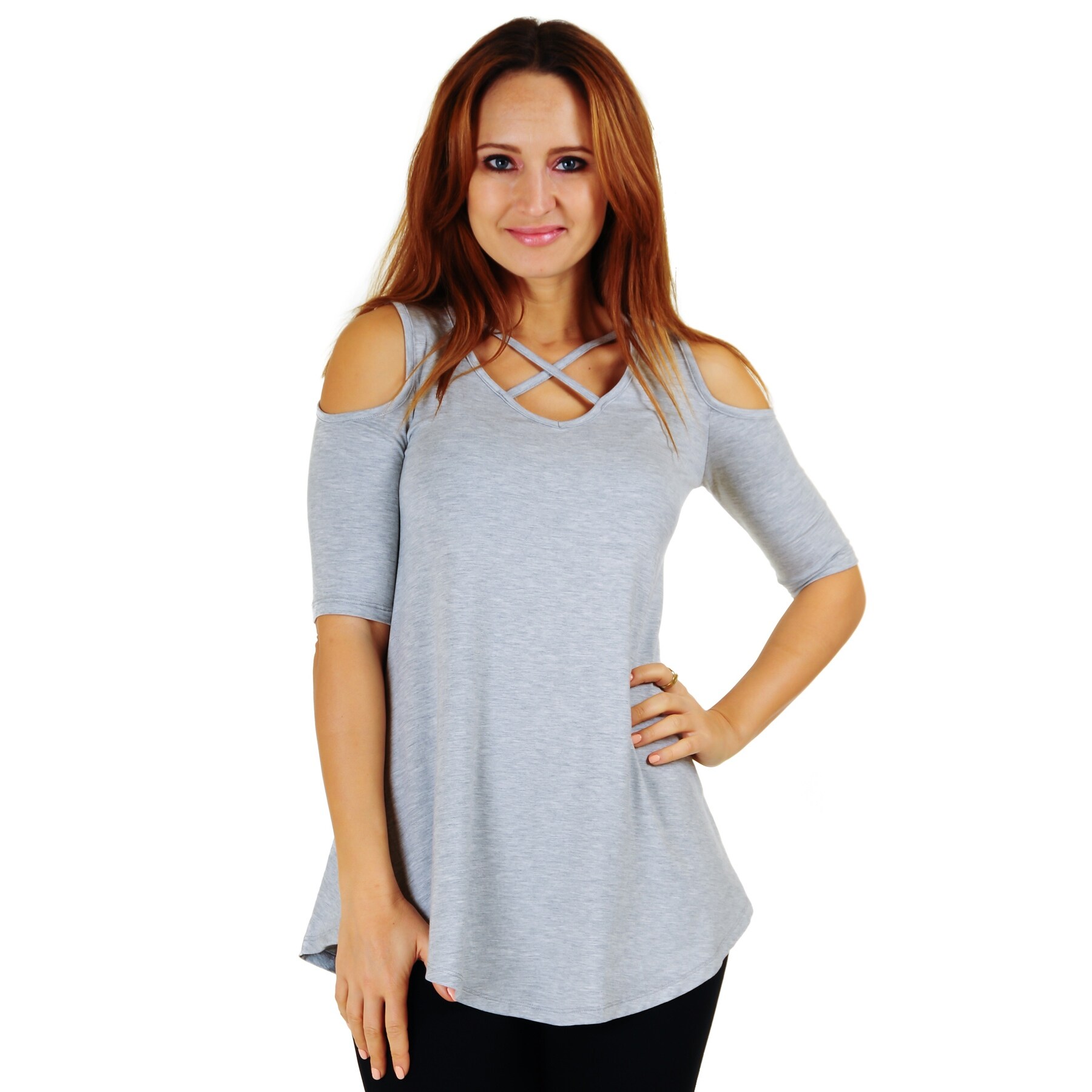 cold shoulder criss cross top