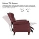 preview thumbnail 4 of 9, Justine Transitional Genuine Leather Tufted Back Manual Recliner with Nailhead Trim and Rolled Arms by HULALA HOME