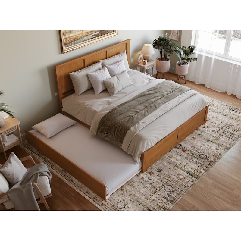 AFI Madison Platform Bed with Footboard & Twin XL Trundle