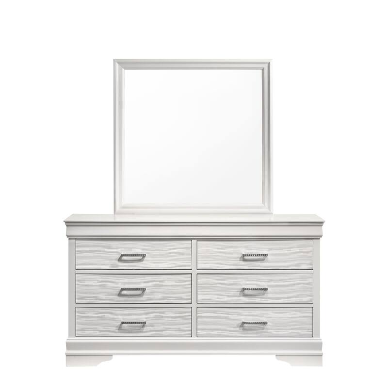 Modern Brooklyn 6 Drawer Dresser made with Wood - White
