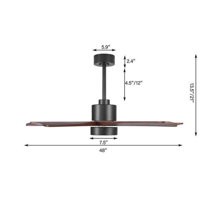 WINGBO 54" and 64" 5 ABS Blades DC Motor Indoor Ceiling Fan with Light & Remote