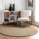 preview thumbnail 20 of 53, Brooklyn Rug Co Kiana Casual Seagrass Bordered Area Rug 4' Round - Brown
