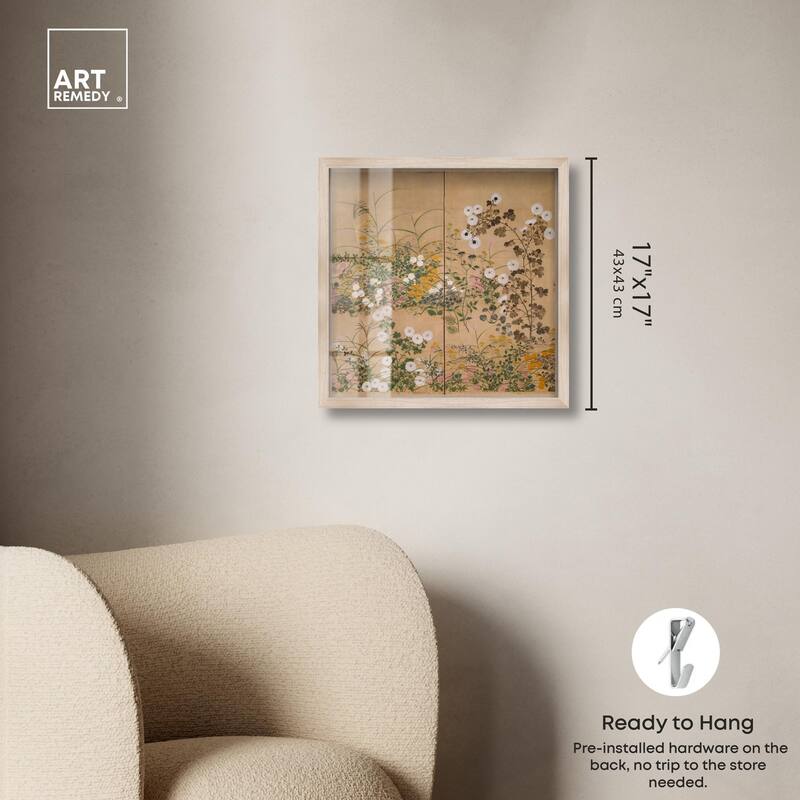 Flowering Plants in Autumn Shadowbox by Art Remedy
