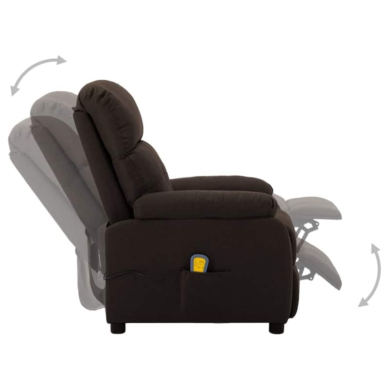 vidaXL Massage Chair Massaging Recliner Push Cozy Chair for Elderly Fabric - 30" x 35.4" x 39.4"
