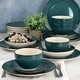 preview thumbnail 7 of 5, Elama Gia 24 Piece Round Stoneware Dinnerware Set in Dark Green