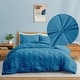 preview thumbnail 43 of 65, 3 Piece Reversible Pintuck Pinch Pleat Bohemia and Tufted Clipped Comforter Set