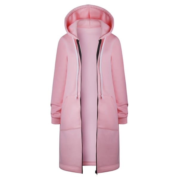 Women's Hoodie Mid-Length Plus Velvet Pocket Hooded Zipper Trench Coat. Opens flyout.