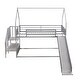 preview thumbnail 6 of 10, Twin Size Metal Bunk Bed House Design with Slide, Staircase, and Storage for Kids, Silver Finish