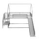 preview thumbnail 6 of 24, Twin over Twin Metal Bunk Bed House Bed with Slide and Staircase