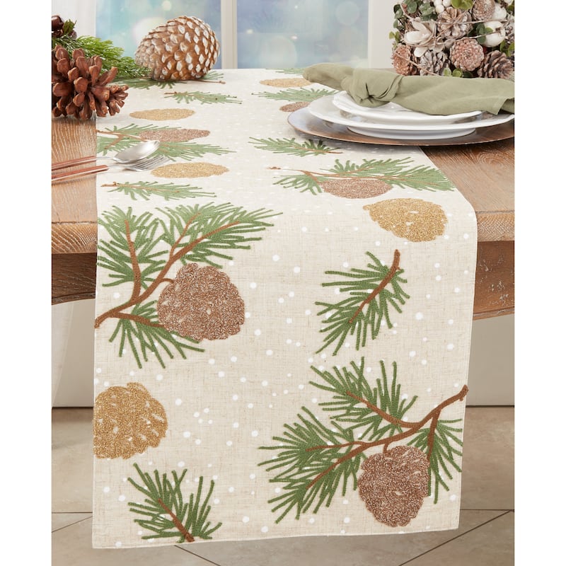 Rustic Pinecones Table Runner - 16"x70"