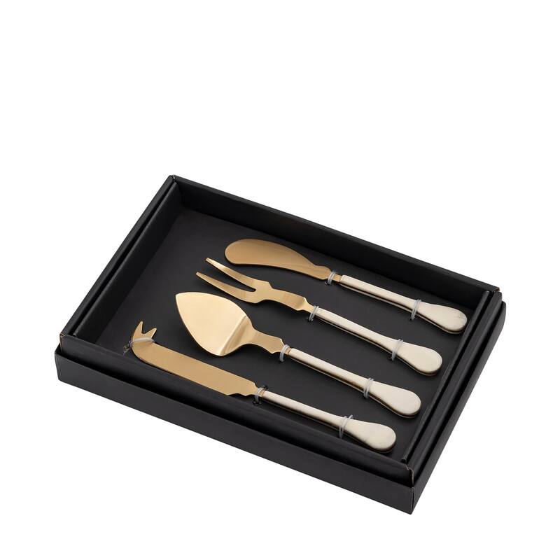 Set of 4 Stainless Steel & Resin Handle Cheese Set