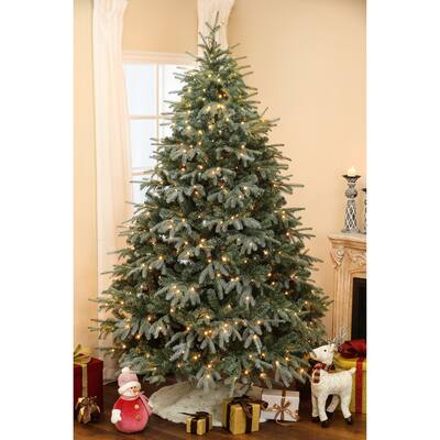 Pre-Lit LED 7.5Ft Artificial Full Fir Christmas Tree - 90" H x 53" Diameter