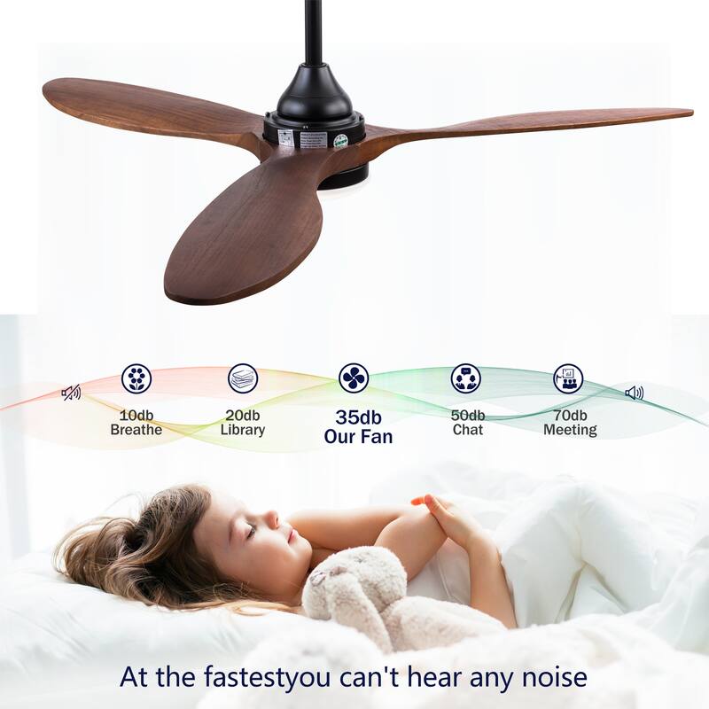 52" Ceiling Fans w/ Lights, Dimmable LED, Remote Control Reversible DC Motor