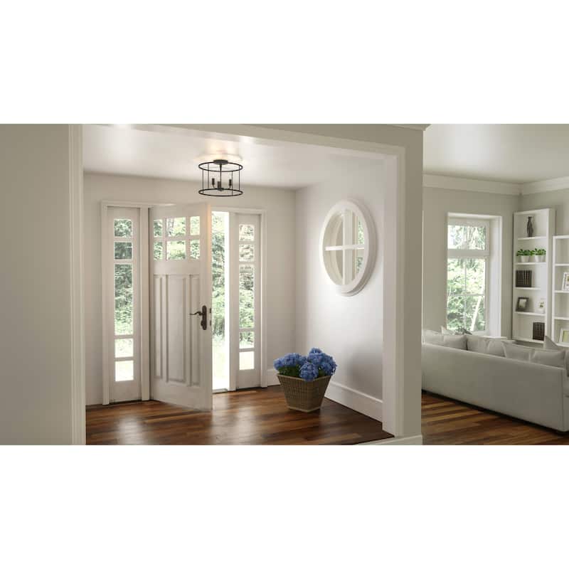 Bellevue Della 3 Light 14" Wide Semi-Flush Ceiling Fixture