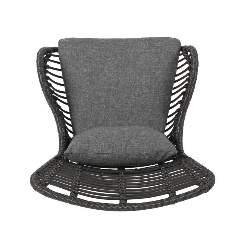 Wicker Patio Chairs with Cushions, 2-Piece Outdoor Accent Chairs Set