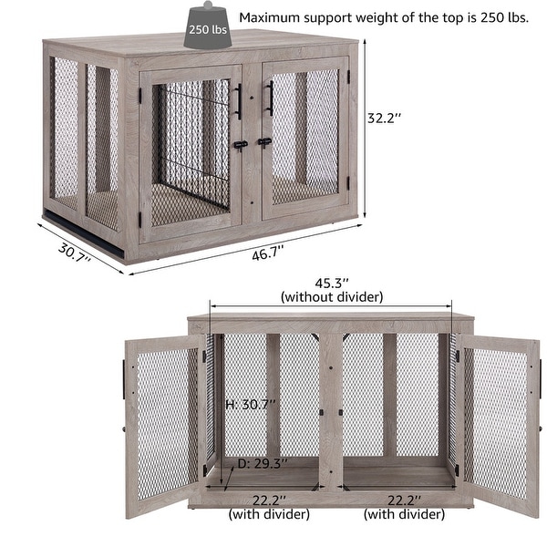 Large Pet Crate Dog Crate with Optional Divider for Large Dog