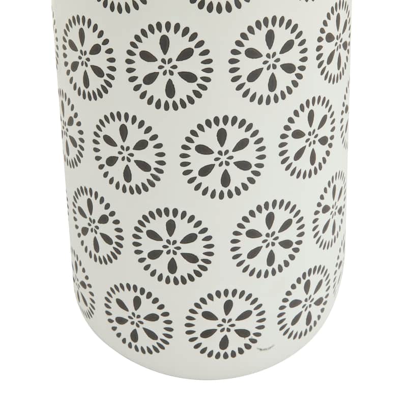 White Ceramic Floral Vase with Orange Tops
