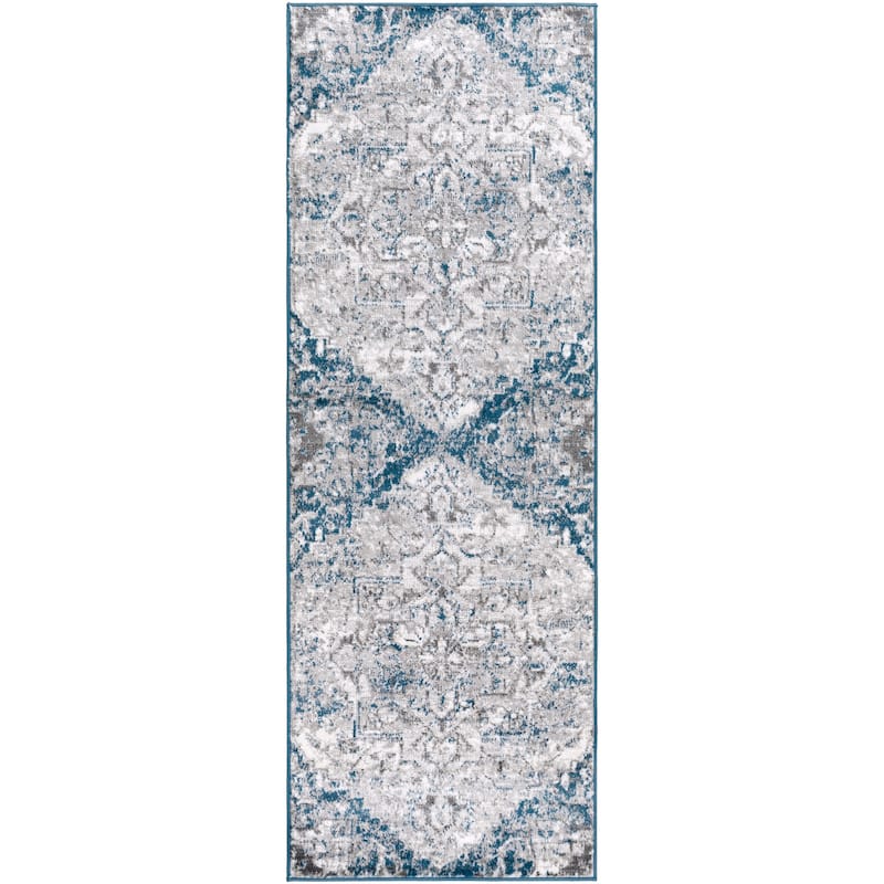 Livabliss Meadow View Distressed Medallion Area Rug