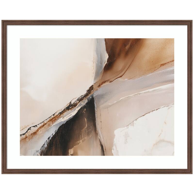 Kate and Laurel Element II by Amy Lighthall Framed Wall Art Print - 42 x 34 - Brown