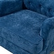 preview thumbnail 13 of 28, 27 Inch Seat Wide Chenille Accent Chair - Springs Cushions & Retro Wooden Legs