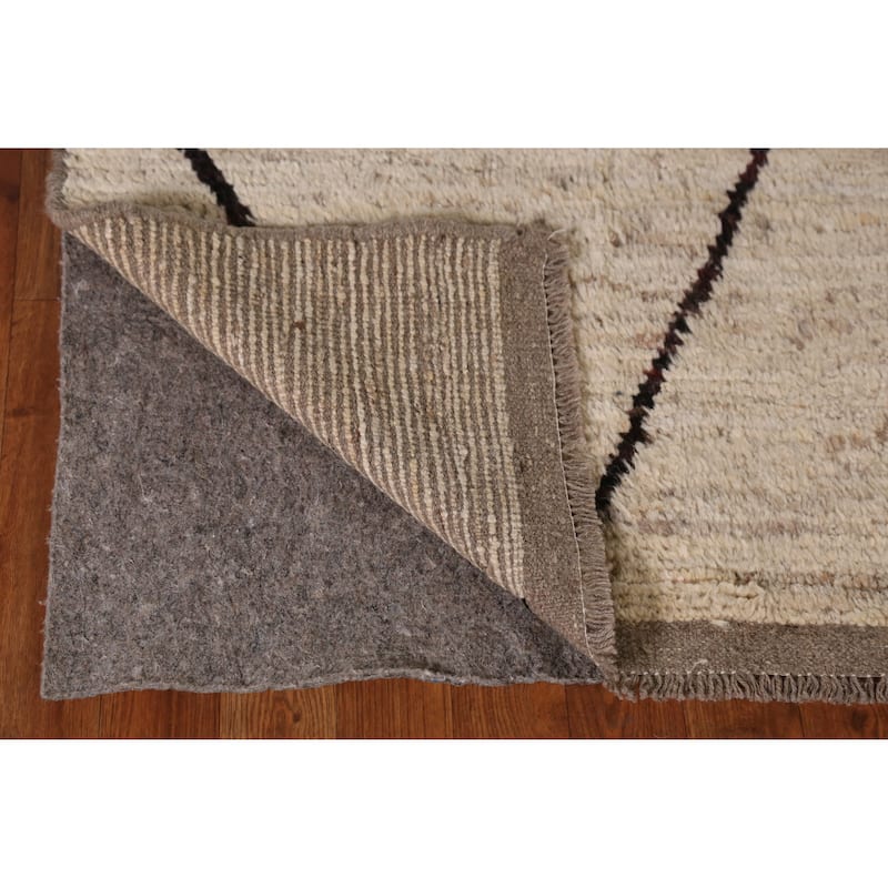 Trellis Geometric Moroccan Oriental Area Rug Handmade Wool Carpet - 6'6" x 9'8"