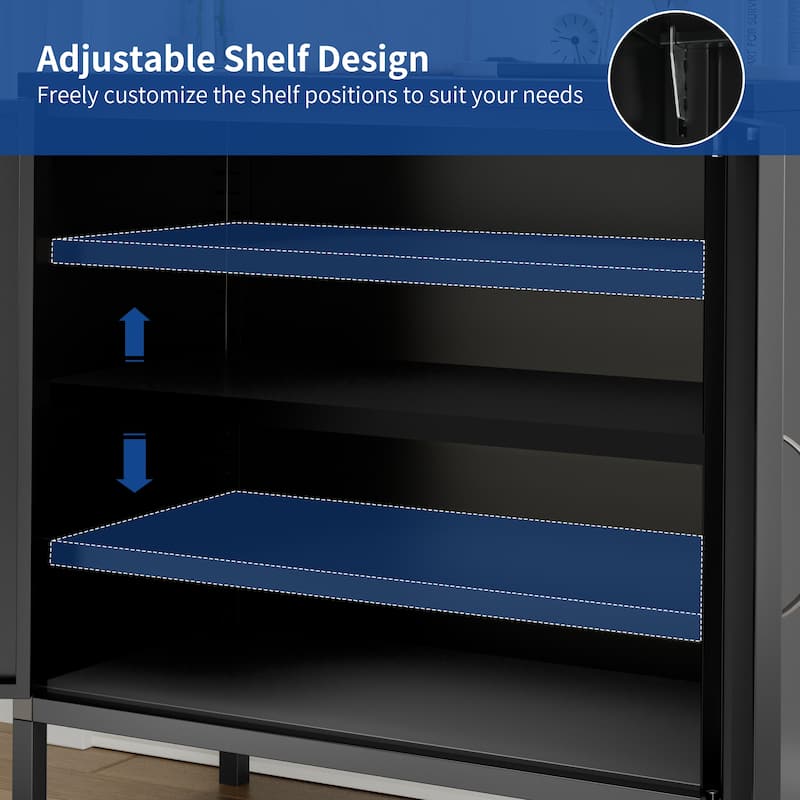 Moasis Modern Steel Accent Cabinet with Door