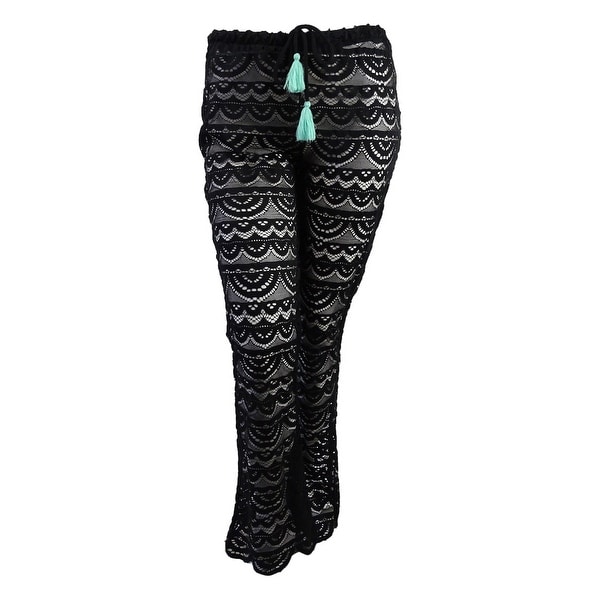 white crochet cover up pants