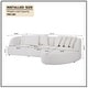 preview thumbnail 27 of 59, Contempory Curved L-Shaped Sectional Sofa with Chaise – Extra Wide White Upholstered Luxury Lounge