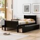 preview thumbnail 15 of 54, Twin Size Wood Platform Bed with 4 Drawers Storage Bed for Kids, Teens Espresso