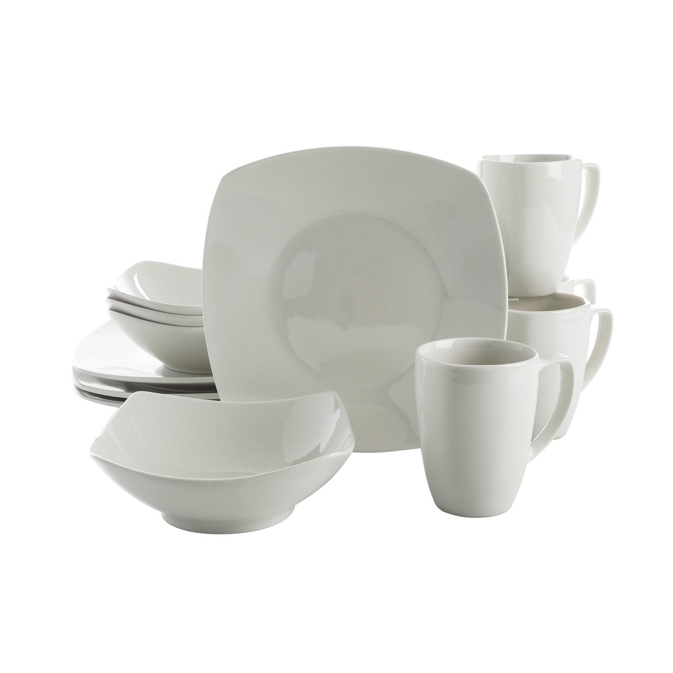 Gibson Home Zen Buffet 12-Piece Dinnerware Set - White