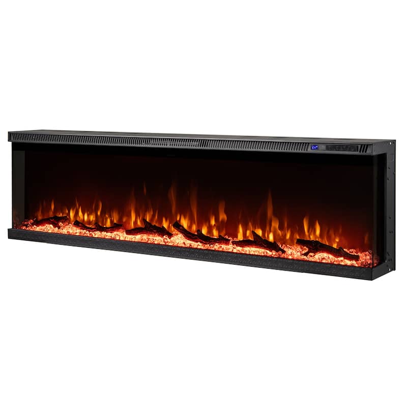 Costway 60" Wide 3-Sided Electric Fireplace Insert 750with 1200W - See Details - Black - See Details