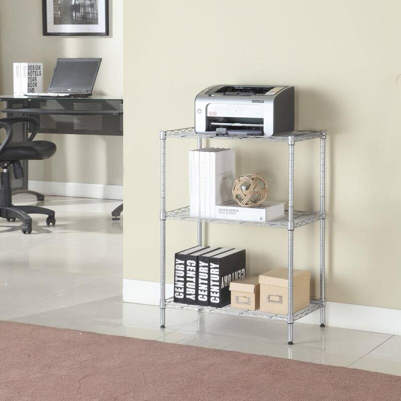 3 Tier Adjustable Wire Multiuse Organizing Rack Shelf Organizer Heavy Duty Steel