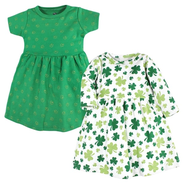 slide 1 of 1, Hudson Baby Toddler Girl Cotton Dresses, Shamrocks 2T - Shamrocks