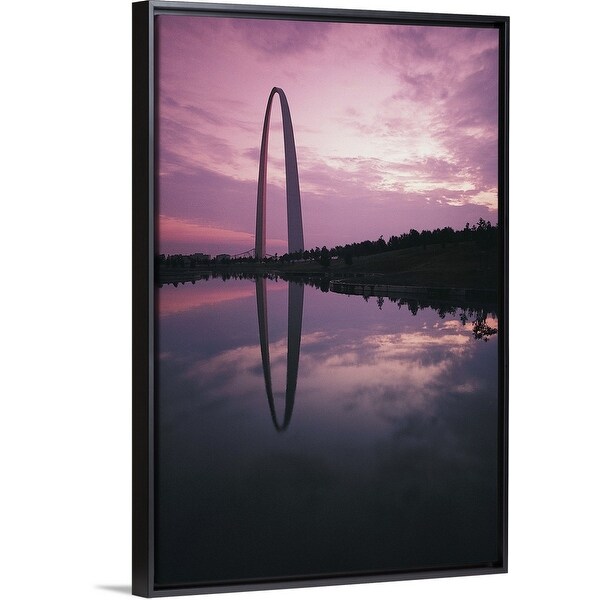 Shop &quot;St. Louis Arch reflecting in Mississippi River, Missouri&quot; Black Float Frame Canvas Art ...