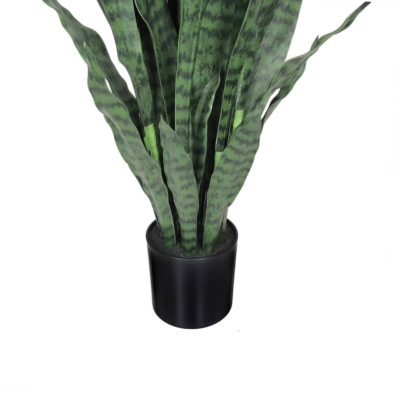 4ft Artificial Sansevieria Snake Plant in Black Pot - 48" H x 15" W x 15" DP