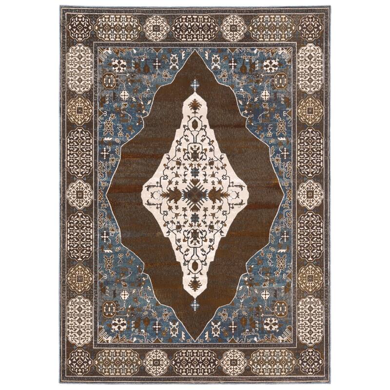 HomeRootsMedallion Traditional Rectangle Area Rug