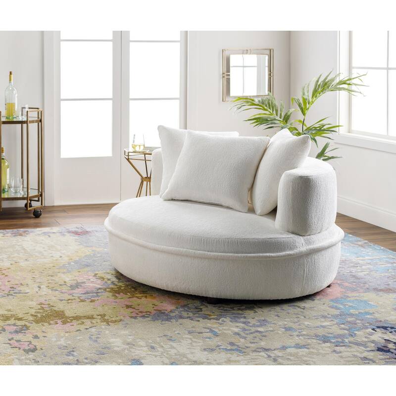 Jarrett Round Modern & Contemporary Lounge Chair - Ivory