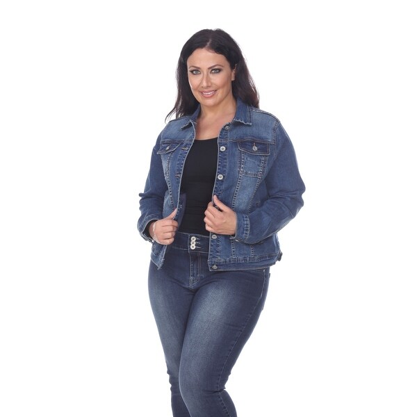 plus size embellished denim jacket