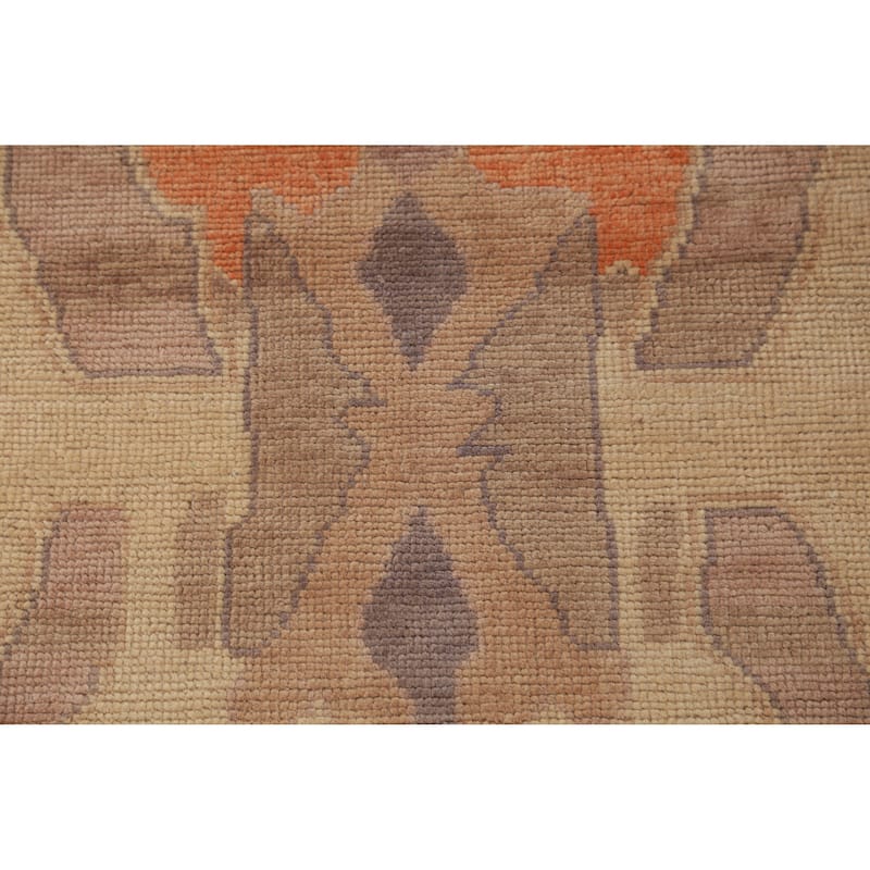 Hand Knotted Oriental 100% Wool Carpet Transitional Geometric Multi-Colored Oushak Area Rug - 5' 0'' X 3' 1''